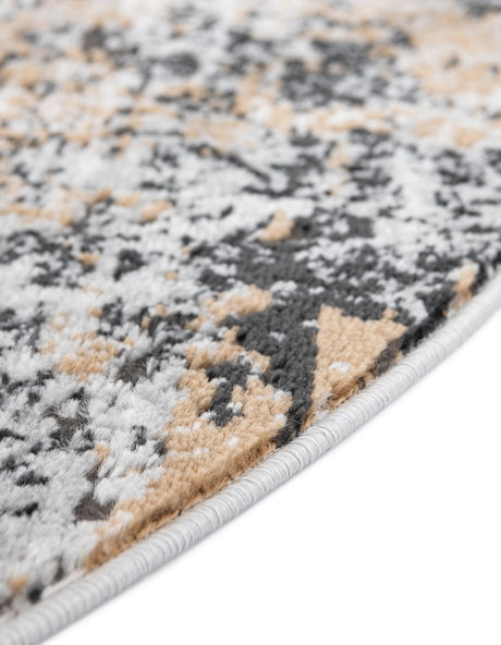 Beige 7' 1 x 7' 1 Leipzig Round Area Rug 75% Polypropylene & 25% Polyester Modern Contemporary Carpet for Kitchens, Bedroom, Living Room Home Decor for Sale at Rug Engine