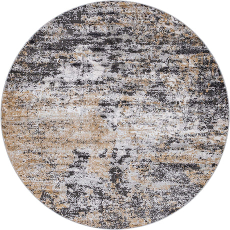 Beige 6' 1 x 6' 1 Leipzig Round Area Rug 75% Polypropylene & 25% Polyester Modern Contemporary Carpet for Kitchens, Bedroom, Living Room Home Decor for Sale at Rug Engine