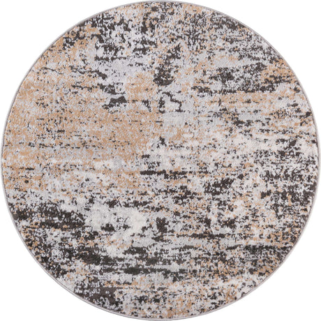 Beige 3' 3 x 3' 3 Leipzig Round Area Rug 75% Polypropylene & 25% Polyester Modern Contemporary Carpet for Kitchens, Bedroom, Living Room Home Decor for Sale at Rug Engine