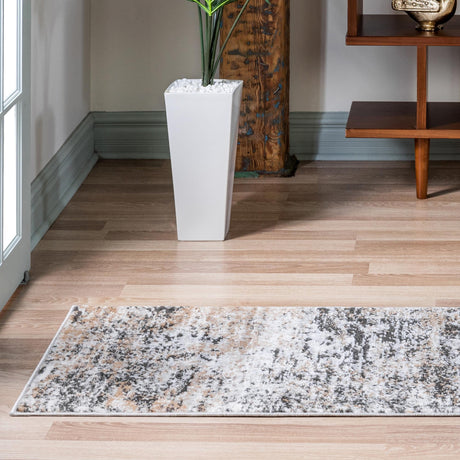 Beige 2' 7 x 10' Leipzig Runner Area Rug 75% Polypropylene & 25% Polyester Modern Contemporary Carpet for Kitchens, Bedroom, Living Room Home Decor for Sale at Rug Engine