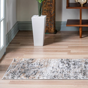 Beige 2' 7 x 13' Leipzig Runner Area Rug 75% Polypropylene & 25% Polyester Modern Contemporary Carpet for Kitchens, Bedroom, Living Room Home Decor for Sale at Rug Engine