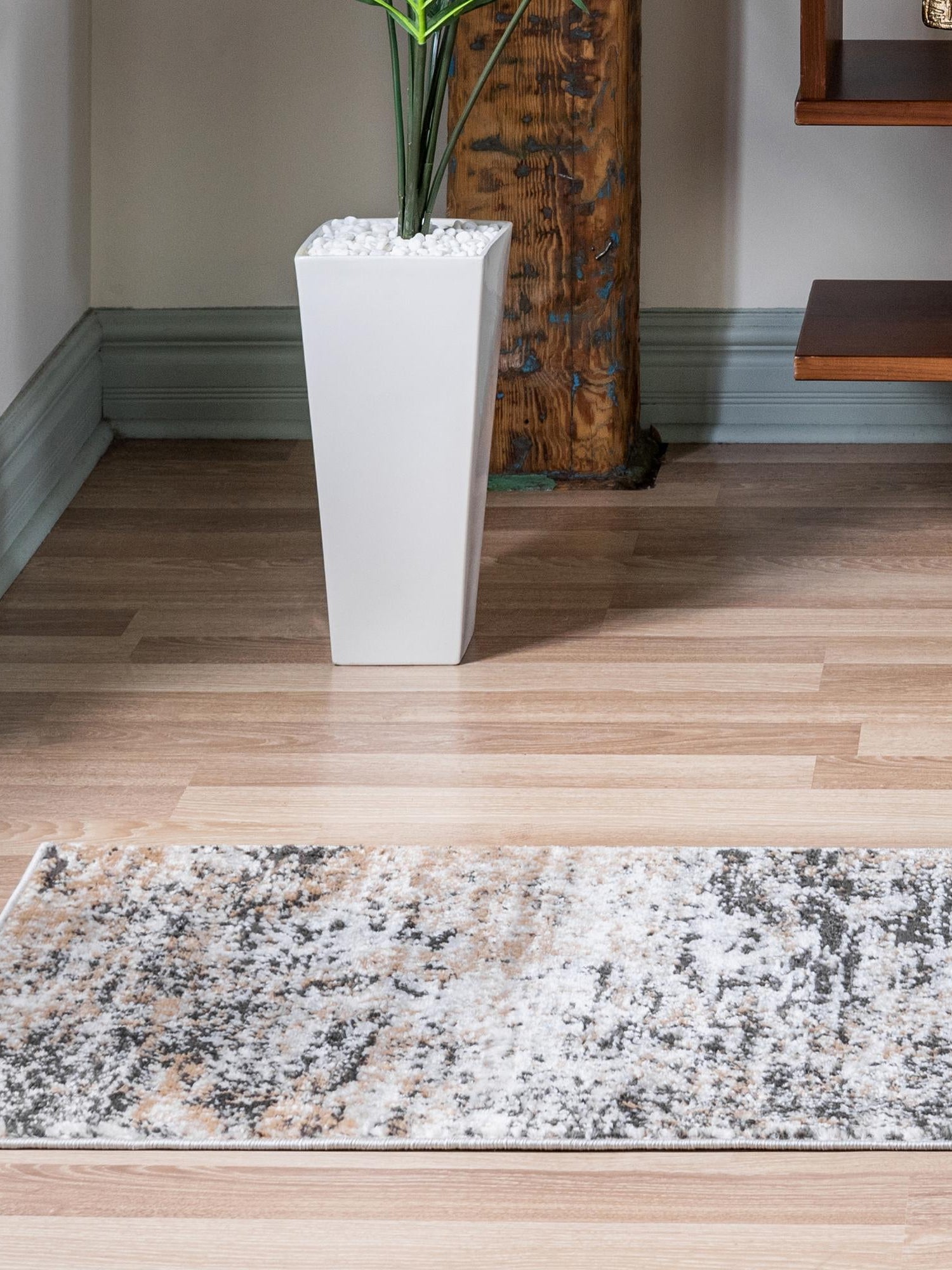 Beige 2' 2 x 6' 1 Leipzig Runner Area Rug 75% Polypropylene & 25% Polyester Modern Contemporary Carpet for Kitchens, Bedroom, Living Room Home Decor for Sale at Rug Engine