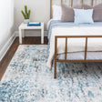 Blue 7' 1 x 10' Leipzig Rectangle Area Rug 75% Polypropylene & 25% Polyester Modern Contemporary Carpet for Kitchens, Bedroom, Living Room Home Decor for Sale at Rug Engine