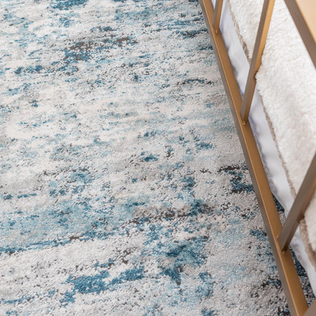 Blue 7' 1 x 10' Leipzig Rectangle Area Rug 75% Polypropylene & 25% Polyester Modern Contemporary Carpet for Kitchens, Bedroom, Living Room Home Decor for Sale at Rug Engine