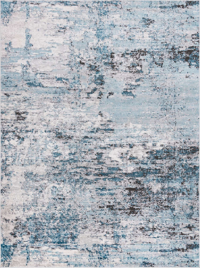 Blue 8' x 11' Leipzig Rectangle Area Rug 75% Polypropylene & 25% Polyester Modern Contemporary Carpet for Kitchens, Bedroom, Living Room Home Decor for Sale at Rug Engine