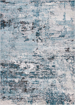 Blue 7' 1 x 10' Leipzig Rectangle Area Rug 75% Polypropylene & 25% Polyester Modern Contemporary Carpet for Kitchens, Bedroom, Living Room Home Decor for Sale at Rug Engine