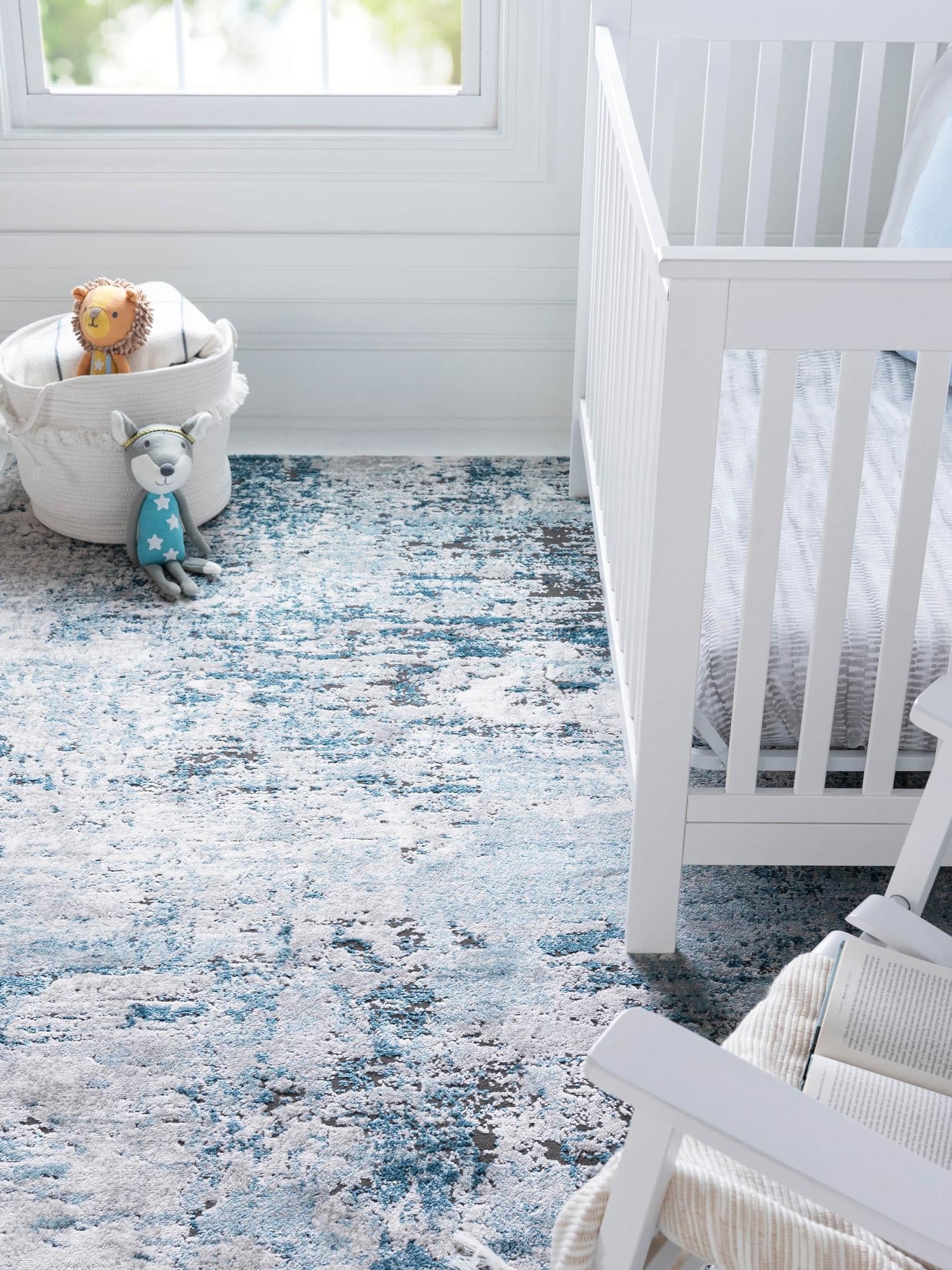 Blue 10' x 13' Leipzig Rectangle Area Rug 75% Polypropylene & 25% Polyester Modern Contemporary Carpet for Kitchens, Bedroom, Living Room Home Decor for Sale at Rug Engine