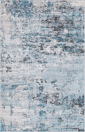 Blue 5' 1 x 8' Leipzig Rectangle Area Rug 75% Polypropylene & 25% Polyester Modern Contemporary Carpet for Kitchens, Bedroom, Living Room Home Decor for Sale at Rug Engine