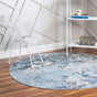 Blue 5' 3 x 5' 3 Leipzig Round Area Rug 75% Polypropylene & 25% Polyester Modern Contemporary Carpet for Kitchens, Bedroom, Living Room Home Decor for Sale at Rug Engine