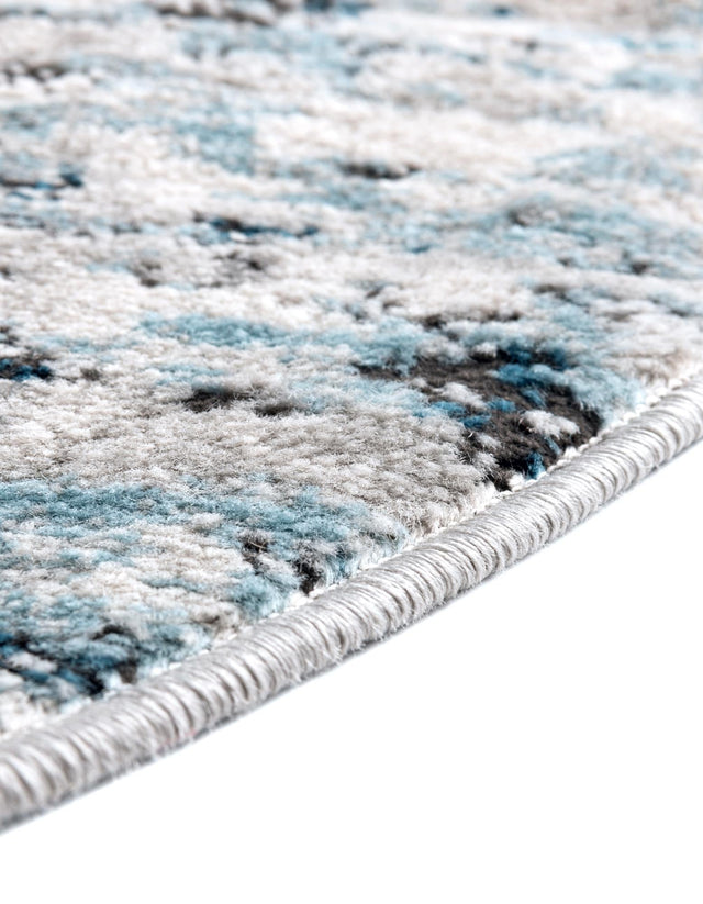 Blue 3' 3 x 3' 3 Leipzig Round Area Rug 75% Polypropylene & 25% Polyester Modern Contemporary Carpet for Kitchens, Bedroom, Living Room Home Decor for Sale at Rug Engine