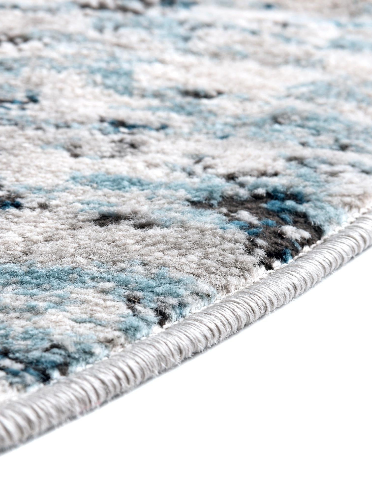 Blue 4' 1 x 4' 1 Leipzig Round Area Rug 75% Polypropylene & 25% Polyester Modern Contemporary Carpet for Kitchens, Bedroom, Living Room Home Decor for Sale at Rug Engine