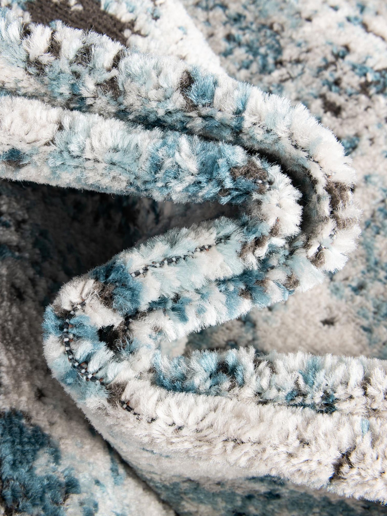 Blue 7' 1 x 7' 1 Leipzig Round Area Rug 75% Polypropylene & 25% Polyester Modern Contemporary Carpet for Kitchens, Bedroom, Living Room Home Decor for Sale at Rug Engine