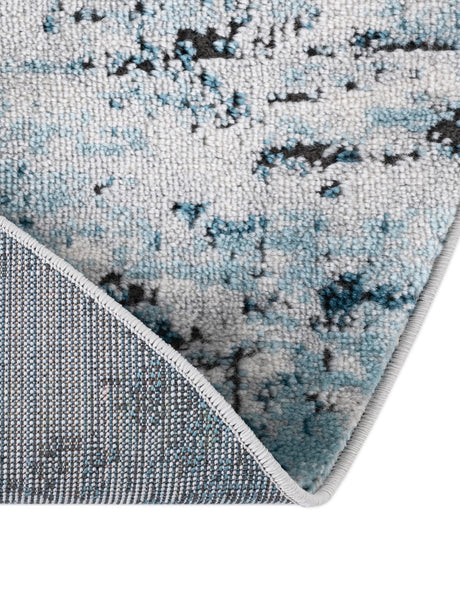 Blue 4' 1 x 4' 1 Leipzig Round Area Rug 75% Polypropylene & 25% Polyester Modern Contemporary Carpet for Kitchens, Bedroom, Living Room Home Decor for Sale at Rug Engine