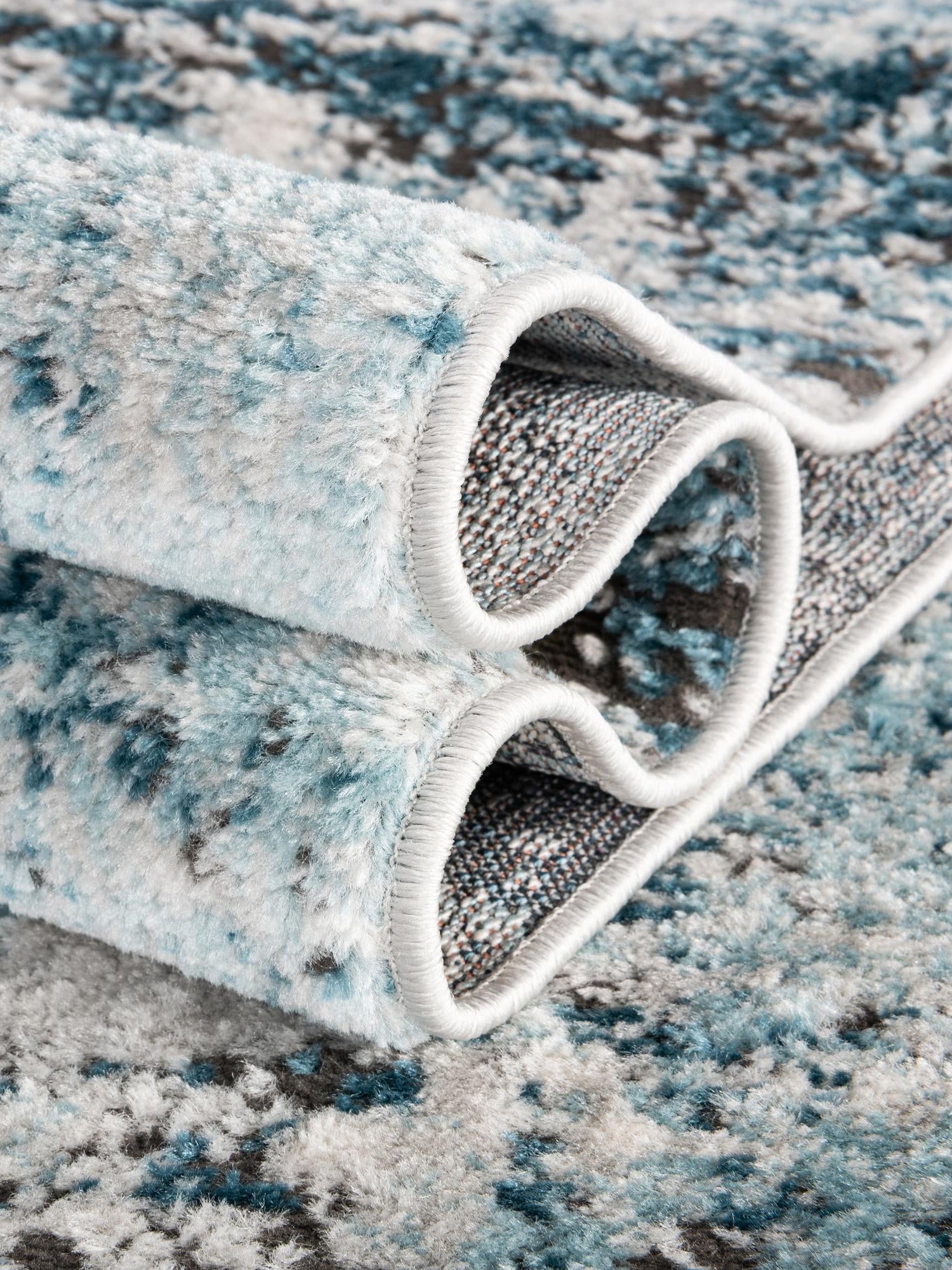 Blue 6' 1 x 6' 1 Leipzig Round Area Rug 75% Polypropylene & 25% Polyester Modern Contemporary Carpet for Kitchens, Bedroom, Living Room Home Decor for Sale at Rug Engine