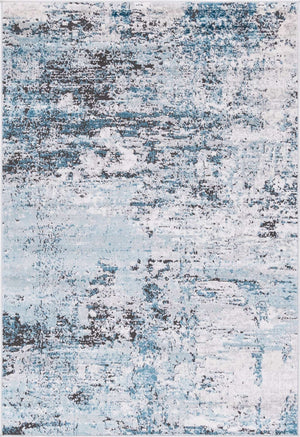 Blue 4' x 6' Leipzig Rectangle Area Rug 75% Polypropylene & 25% Polyester Modern Contemporary Carpet for Kitchens, Bedroom, Living Room Home Decor for Sale at Rug Engine