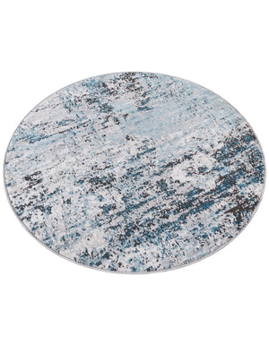 Blue 3' 3 x 3' 3 Leipzig Round Area Rug 75% Polypropylene & 25% Polyester Modern Contemporary Carpet for Kitchens, Bedroom, Living Room Home Decor for Sale at Rug Engine