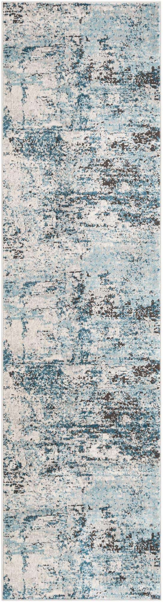 Blue 2' 7 x 10' Leipzig Runner Area Rug 75% Polypropylene & 25% Polyester Modern Contemporary Carpet for Kitchens, Bedroom, Living Room Home Decor for Sale at Rug Engine