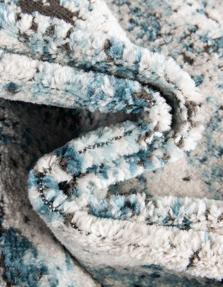 Blue 2' 7 x 13' Leipzig Runner Area Rug 75% Polypropylene & 25% Polyester Modern Contemporary Carpet for Kitchens, Bedroom, Living Room Home Decor for Sale at Rug Engine