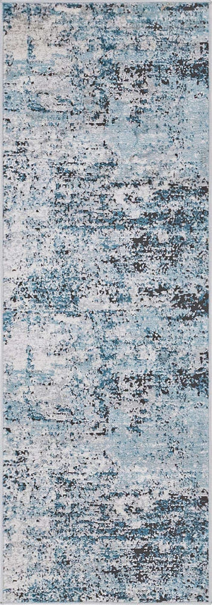 Blue 2' 2 x 6' 1 Leipzig Runner Area Rug 75% Polypropylene & 25% Polyester Modern Contemporary Carpet for Kitchens, Bedroom, Living Room Home Decor for Sale at Rug Engine