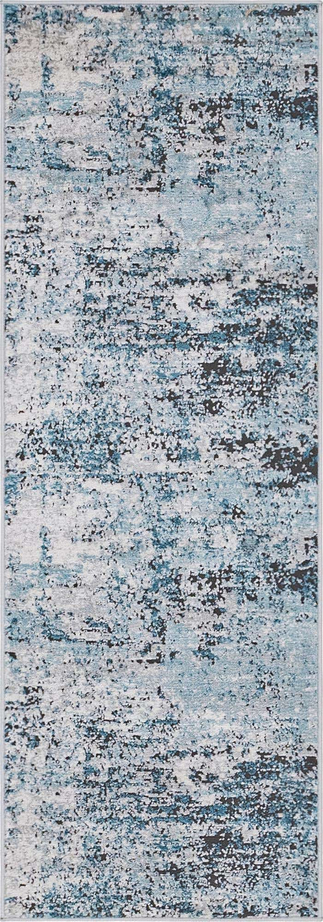 Blue 2' 2 x 6' 1 Leipzig Runner Area Rug 75% Polypropylene & 25% Polyester Modern Contemporary Carpet for Kitchens, Bedroom, Living Room Home Decor for Sale at Rug Engine