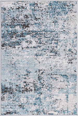 Blue 2' 2 x 3' 1 Leipzig Rectangle Area Rug 75% Polypropylene & 25% Polyester Modern Contemporary Carpet for Kitchens, Bedroom, Living Room Home Decor for Sale at Rug Engine