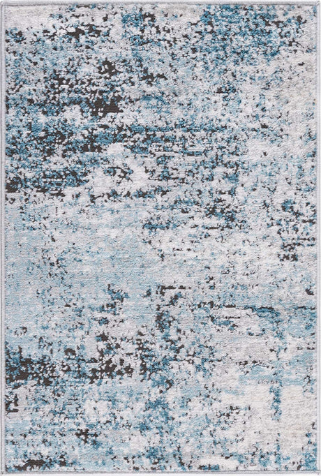 Blue 2' 2 x 3' 1 Leipzig Rectangle Area Rug 75% Polypropylene & 25% Polyester Modern Contemporary Carpet for Kitchens, Bedroom, Living Room Home Decor for Sale at Rug Engine