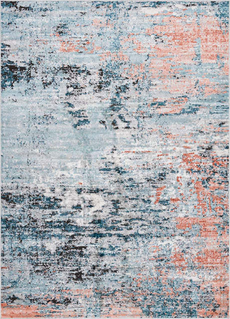 Multicolor 7' 1 x 10' Leipzig Rectangle Area Rug 75% Polypropylene & 25% Polyester Modern Contemporary Carpet for Kitchens, Bedroom, Living Room Home Decor for Sale at Rug Engine