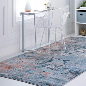Multicolor 7' 1 x 10' Leipzig Rectangle Area Rug 75% Polypropylene & 25% Polyester Modern Contemporary Carpet for Kitchens, Bedroom, Living Room Home Decor for Sale at Rug Engine