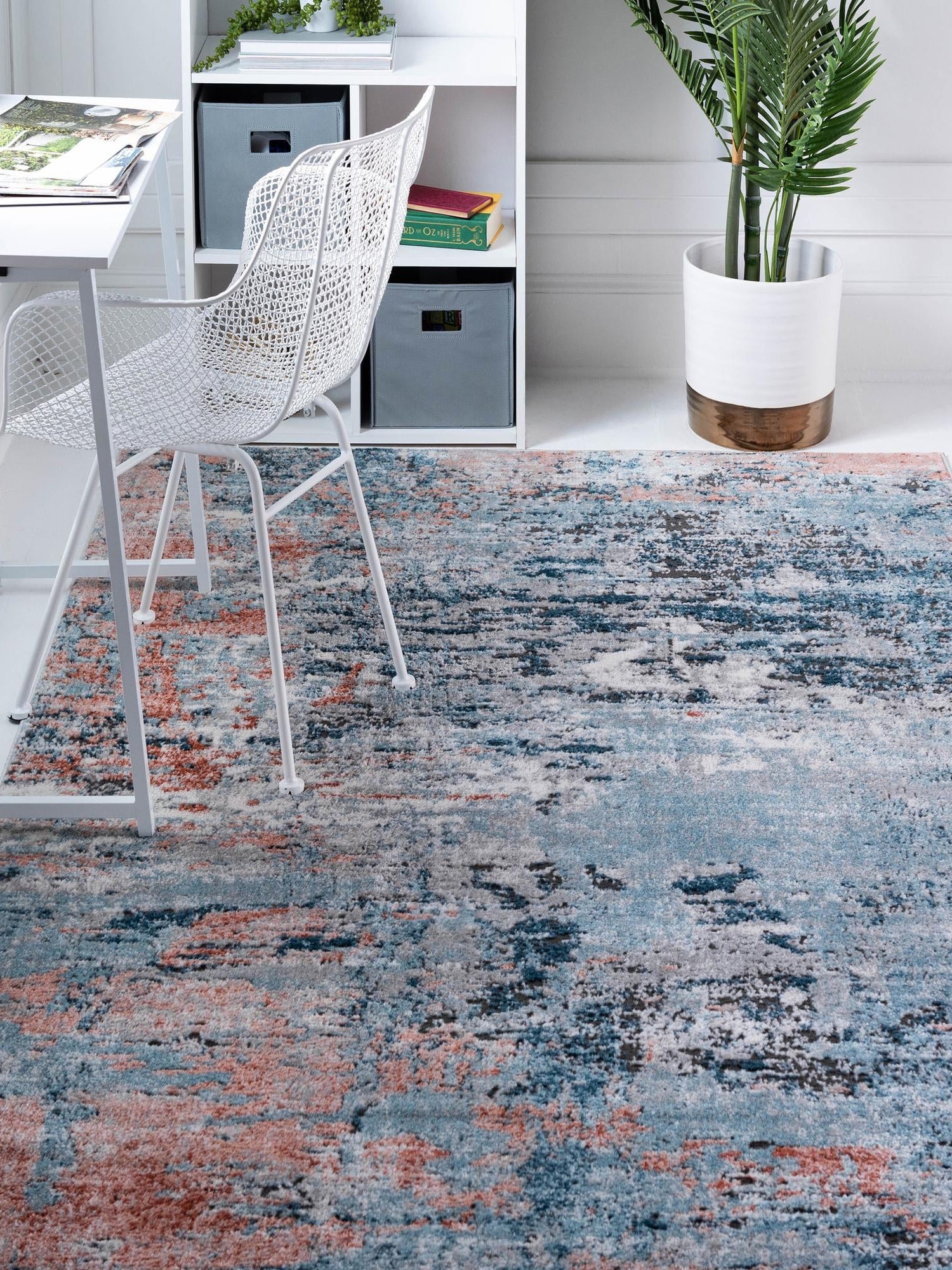 Multicolor 4' 1 x 6' 1 Leipzig Rectangle Area Rug 75% Polypropylene & 25% Polyester Modern Contemporary Carpet for Kitchens, Bedroom, Living Room Home Decor for Sale at Rug Engine