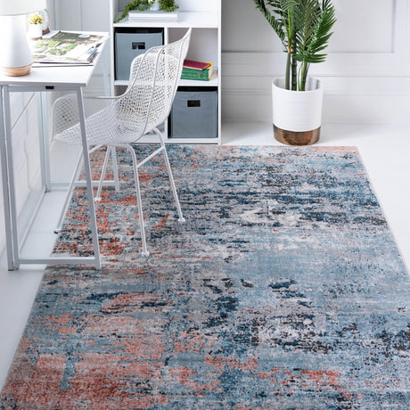 Multicolor 7' 1 x 10' Leipzig Rectangle Area Rug 75% Polypropylene & 25% Polyester Modern Contemporary Carpet for Kitchens, Bedroom, Living Room Home Decor for Sale at Rug Engine
