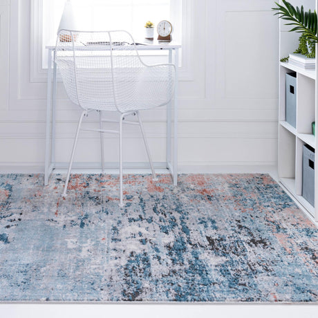 Multicolor 7' 1 x 10' Leipzig Rectangle Area Rug 75% Polypropylene & 25% Polyester Modern Contemporary Carpet for Kitchens, Bedroom, Living Room Home Decor for Sale at Rug Engine