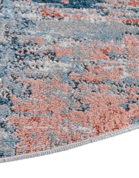 Multicolor 7' 1 x 7' 1 Leipzig Round Area Rug 75% Polypropylene & 25% Polyester Modern Contemporary Carpet for Kitchens, Bedroom, Living Room Home Decor for Sale at Rug Engine