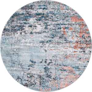 Multicolor 6' 1 x 6' 1 Leipzig Round Area Rug 75% Polypropylene & 25% Polyester Modern Contemporary Carpet for Kitchens, Bedroom, Living Room Home Decor for Sale at Rug Engine