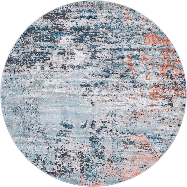 Multicolor 6' 1 x 6' 1 Leipzig Round Area Rug 75% Polypropylene & 25% Polyester Modern Contemporary Carpet for Kitchens, Bedroom, Living Room Home Decor for Sale at Rug Engine
