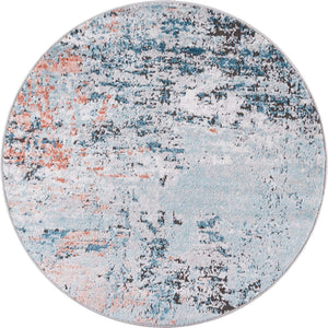 Multicolor 3' 3 x 3' 3 Leipzig Round Area Rug 75% Polypropylene & 25% Polyester Modern Contemporary Carpet for Kitchens, Bedroom, Living Room Home Decor for Sale at Rug Engine