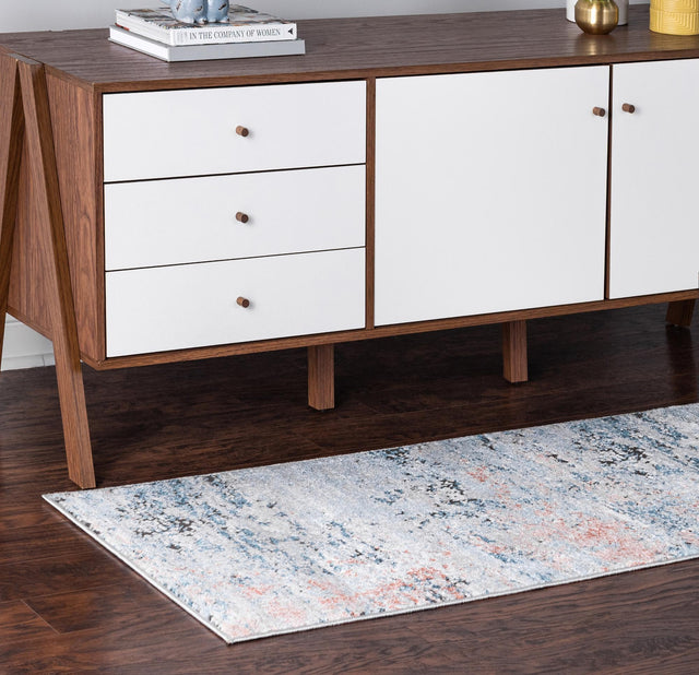 Multicolor 2' 2 x 6' 1 Leipzig Runner Area Rug 75% Polypropylene & 25% Polyester Modern Contemporary Carpet for Kitchens, Bedroom, Living Room Home Decor for Sale at Rug Engine