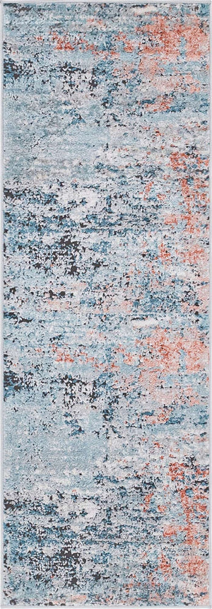 Multicolor 2' 2 x 6' 1 Leipzig Runner Area Rug 75% Polypropylene & 25% Polyester Modern Contemporary Carpet for Kitchens, Bedroom, Living Room Home Decor for Sale at Rug Engine