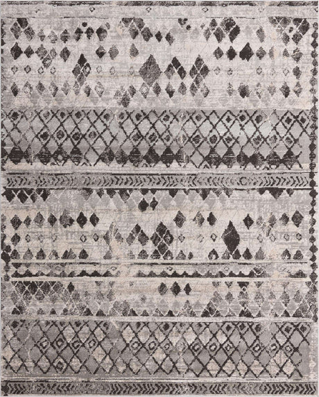 Gray 8' x 10' Leipzig Rectangle Area Rug 75% Polypropylene & 25% Polyester Modern Contemporary Carpet for Kitchens, Bedroom, Living Room Home Decor for Sale at Rug Engine