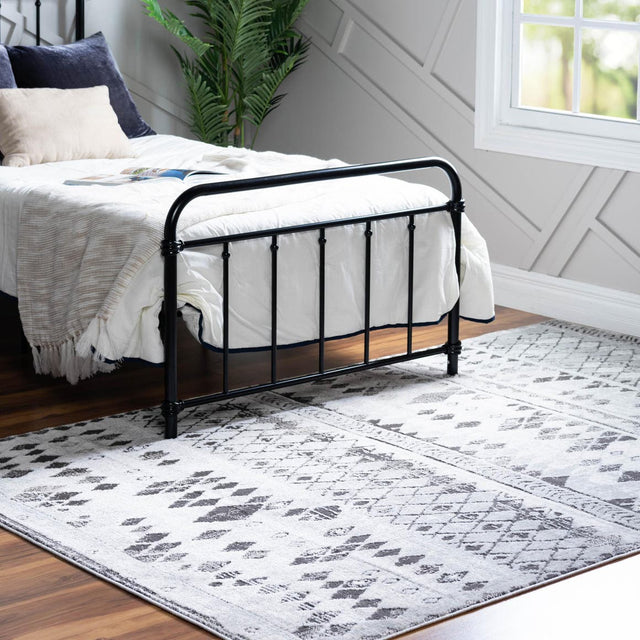 Gray 8' x 10' Leipzig Rectangle Area Rug 75% Polypropylene & 25% Polyester Modern Contemporary Carpet for Kitchens, Bedroom, Living Room Home Decor for Sale at Rug Engine