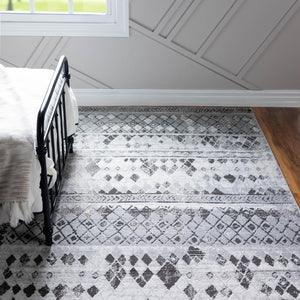 Gray 2' 2 x 3' 1 Leipzig Rectangle Area Rug 75% Polypropylene & 25% Polyester Modern Contemporary Carpet for Kitchens, Bedroom, Living Room Home Decor for Sale at Rug Engine