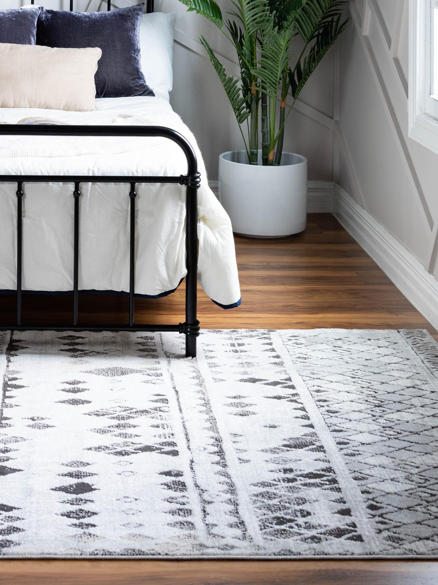 Gray 7' 1 x 10' Leipzig Rectangle Area Rug 75% Polypropylene & 25% Polyester Modern Contemporary Carpet for Kitchens, Bedroom, Living Room Home Decor for Sale at Rug Engine