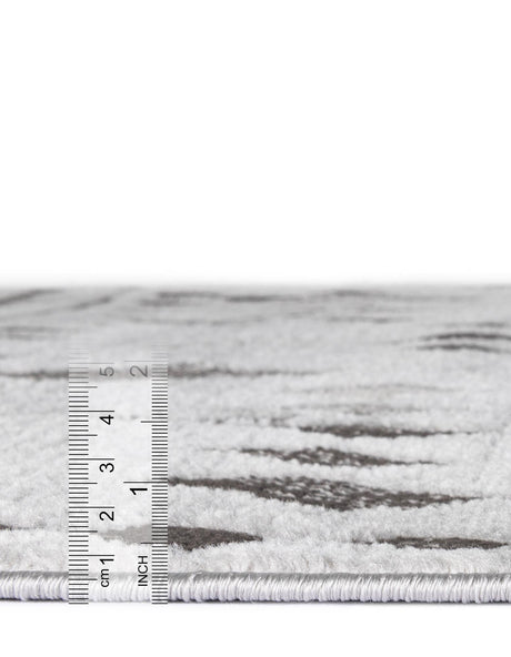 Gray 3' 3 x 3' 3 Leipzig Round Area Rug 75% Polypropylene & 25% Polyester Modern Contemporary Carpet for Kitchens, Bedroom, Living Room Home Decor for Sale at Rug Engine