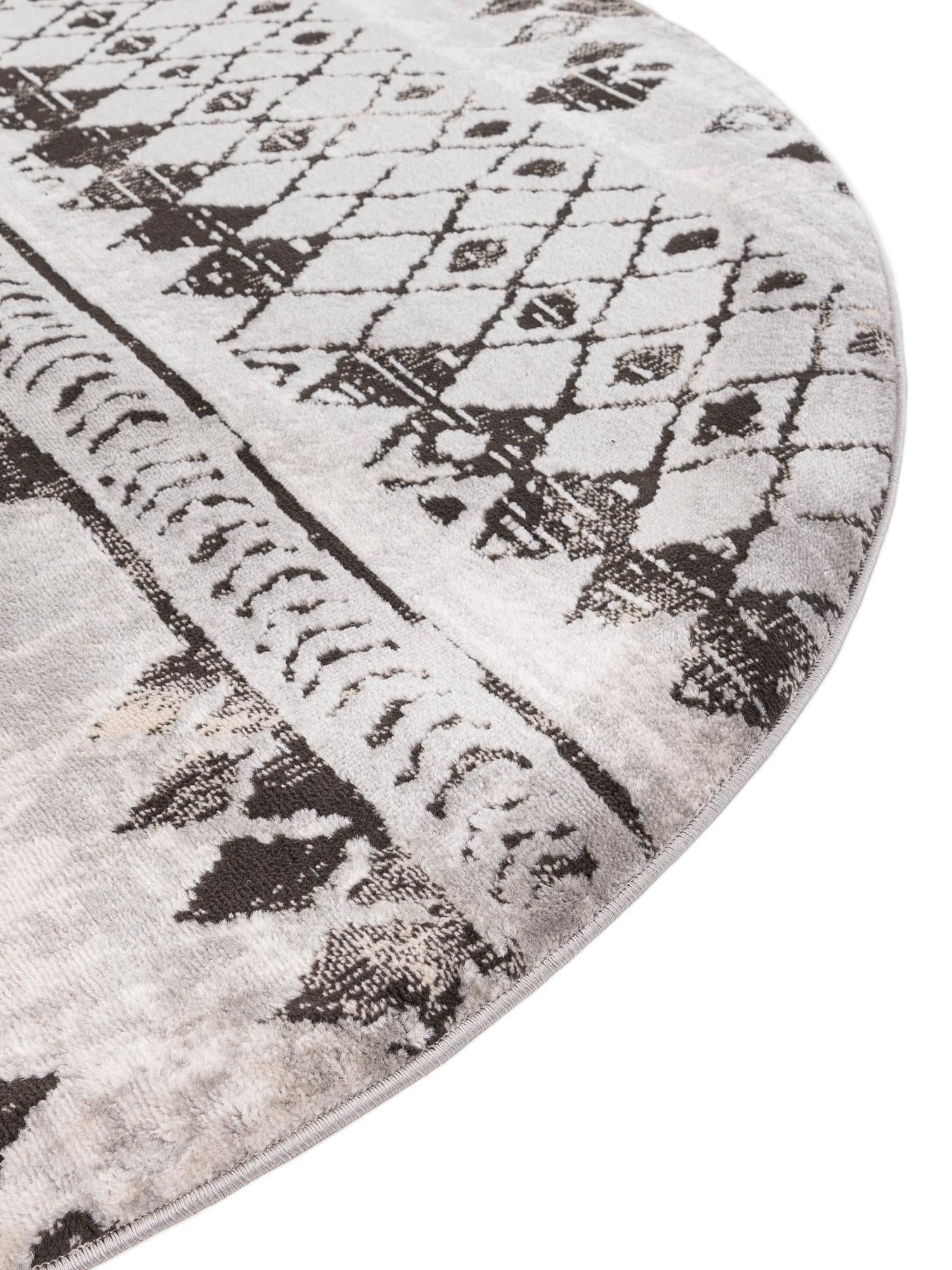 Gray 6' 1 x 6' 1 Leipzig Round Area Rug 75% Polypropylene & 25% Polyester Modern Contemporary Carpet for Kitchens, Bedroom, Living Room Home Decor for Sale at Rug Engine