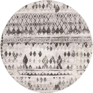 Gray 6' 1 x 6' 1 Leipzig Round Area Rug 75% Polypropylene & 25% Polyester Modern Contemporary Carpet for Kitchens, Bedroom, Living Room Home Decor for Sale at Rug Engine
