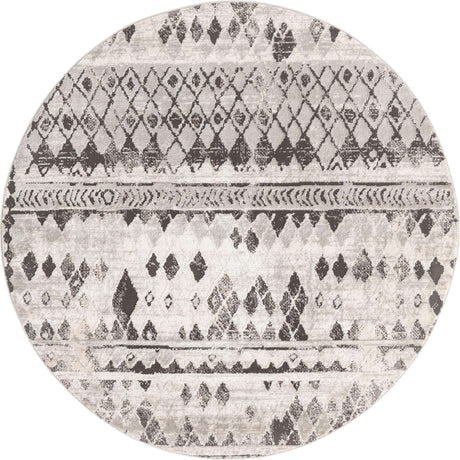 Gray 6' 1 x 6' 1 Leipzig Round Area Rug 75% Polypropylene & 25% Polyester Modern Contemporary Carpet for Kitchens, Bedroom, Living Room Home Decor for Sale at Rug Engine
