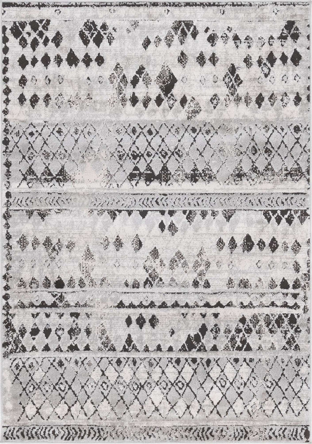 Gray 4' 1 x 6' 1 Leipzig Rectangle Area Rug 75% Polypropylene & 25% Polyester Modern Contemporary Carpet for Kitchens, Bedroom, Living Room Home Decor for Sale at Rug Engine