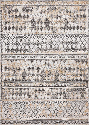 Beige 7' 1 x 10' Leipzig Rectangle Area Rug 75% Polypropylene & 25% Polyester Modern Contemporary Carpet for Kitchens, Bedroom, Living Room Home Decor for Sale at Rug Engine