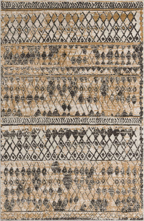 Beige 5' 1 x 8' Leipzig Rectangle Area Rug 75% Polypropylene & 25% Polyester Modern Contemporary Carpet for Kitchens, Bedroom, Living Room Home Decor for Sale at Rug Engine