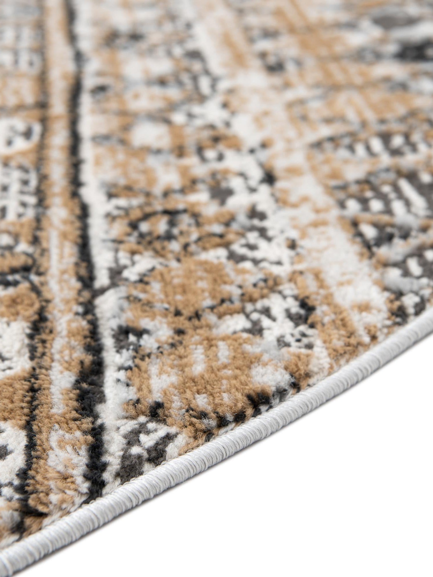 Beige 3' 3 x 3' 3 Leipzig Round Area Rug 75% Polypropylene & 25% Polyester Modern Contemporary Carpet for Kitchens, Bedroom, Living Room Home Decor for Sale at Rug Engine