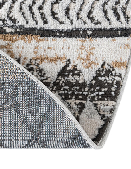 Beige 5' 3 x 5' 3 Leipzig Round Area Rug 75% Polypropylene & 25% Polyester Modern Contemporary Carpet for Kitchens, Bedroom, Living Room Home Decor for Sale at Rug Engine